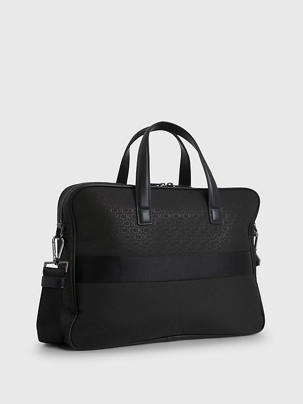 black/tonal mono logo laptop bag for men calvin klein