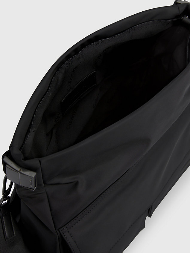black crossover waist bag for men calvin klein