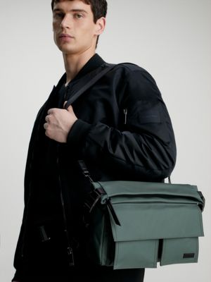 Calvin Klein Nylon Messenger Bag in Green