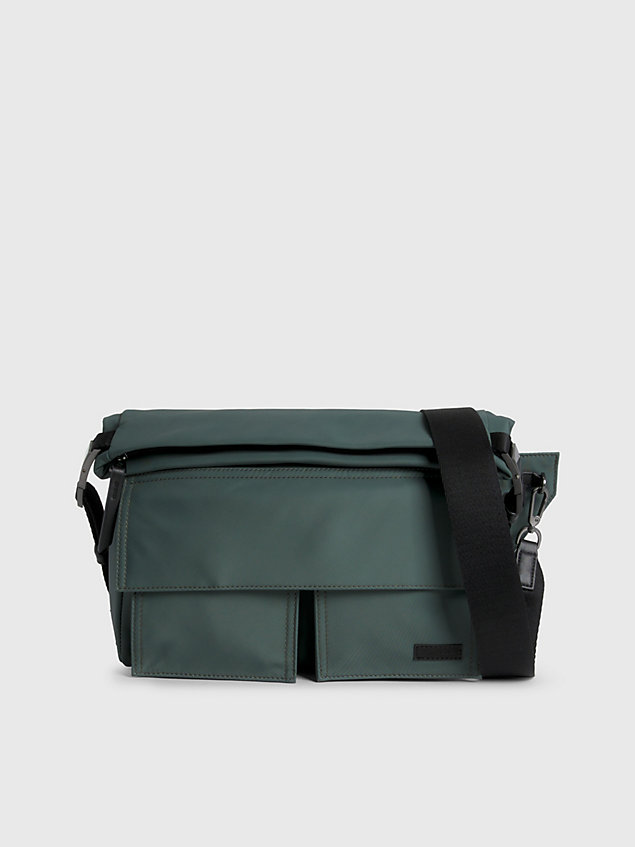 green crossover waist bag for men calvin klein