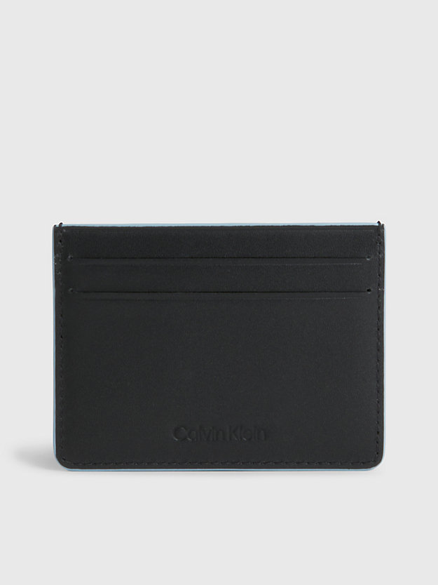 ck black leather cardholder for men calvin klein