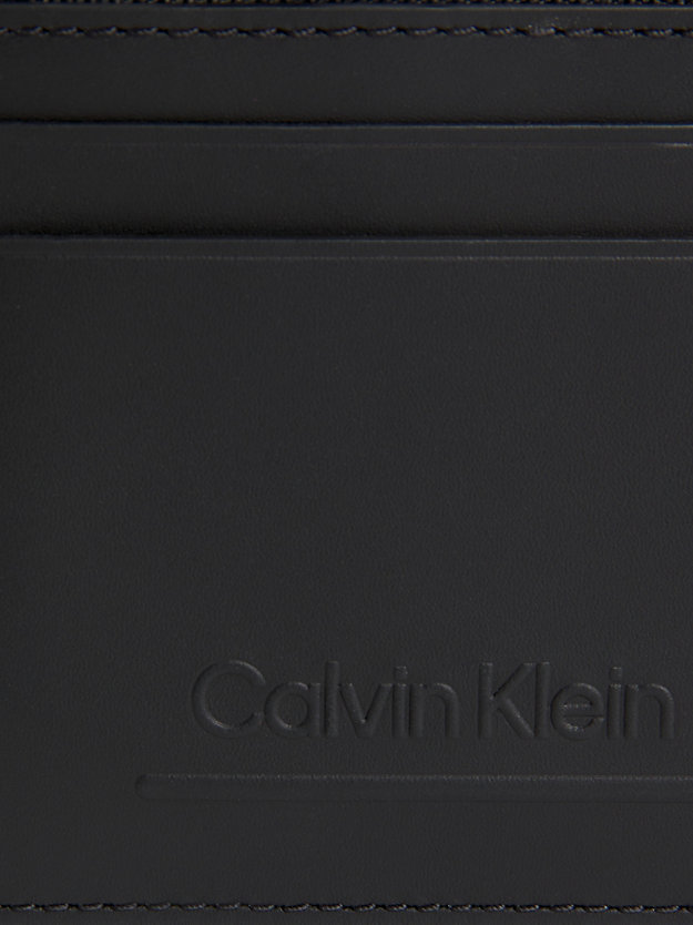 ck black leather cardholder with zip for men calvin klein