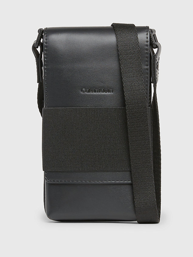 black torba na telefon przez ramię dla mężczyźni - calvin klein