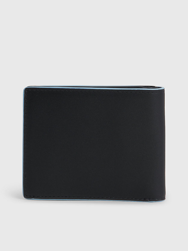 ck black leather rfid billfold wallet for men calvin klein