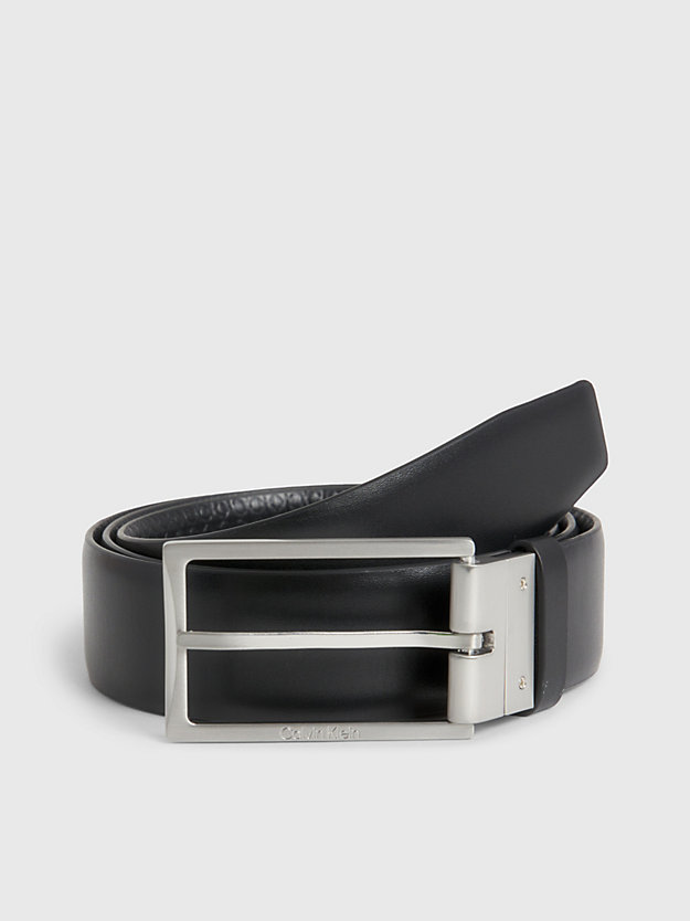 black smooth/nano mono reversible leather belt for men calvin klein
