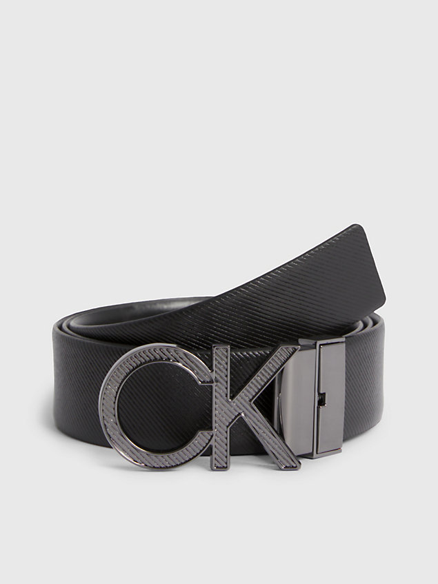 ceinture réversible en cuir avec logo black pour hommes calvin klein