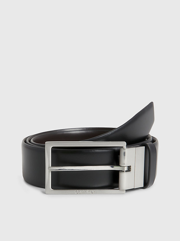 black/brown reversible leather belt for men calvin klein