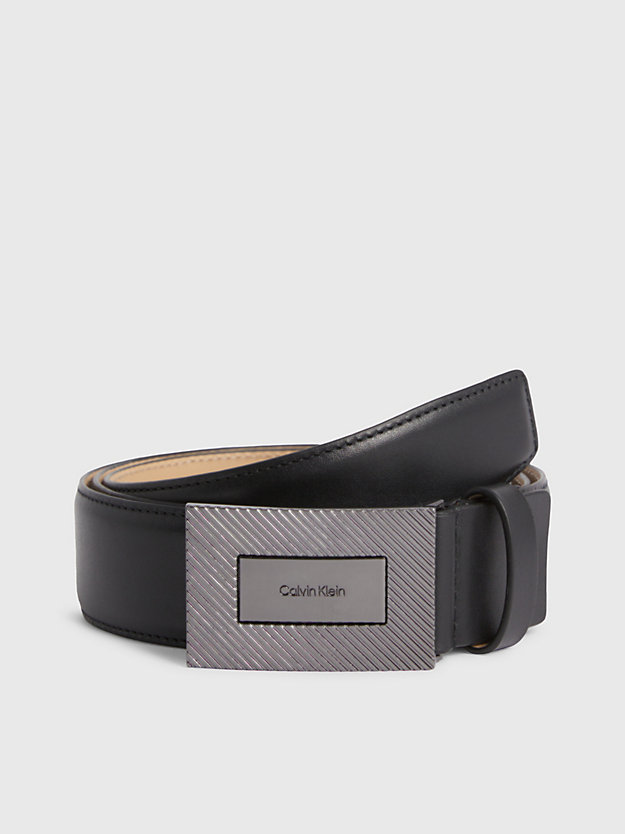 ck black leather belt for men calvin klein