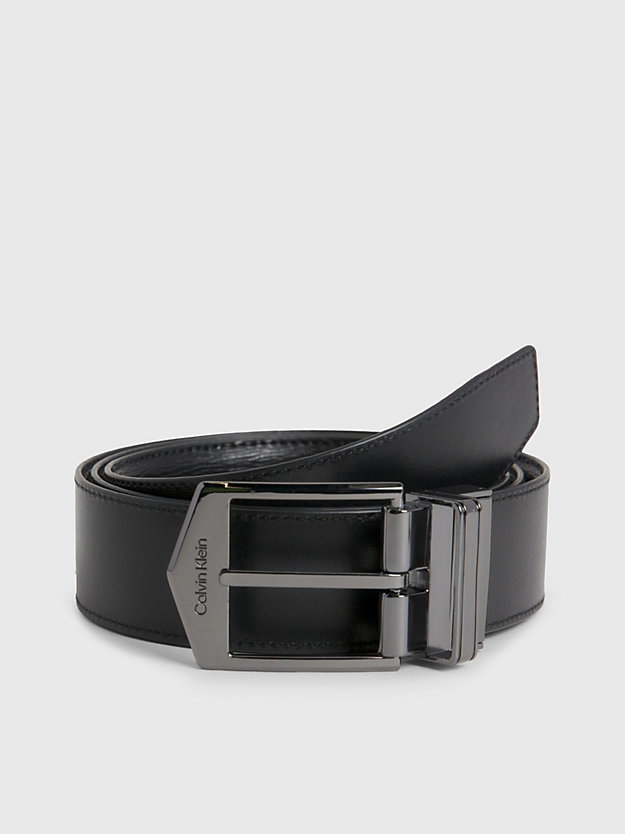 black epi/smooth reversible leather belt for men calvin klein