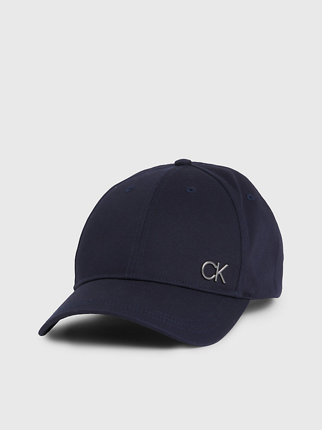 gorra de algodón con logo con monograma black de hombre calvin klein