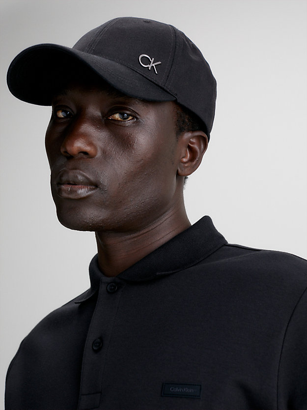 casquette en coton avec logo monogramme ck black pour hommes calvin klein