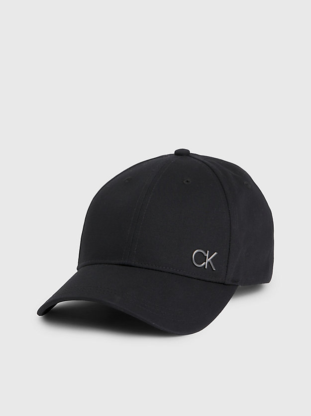 ck black cotton monogram logo cap for men calvin klein