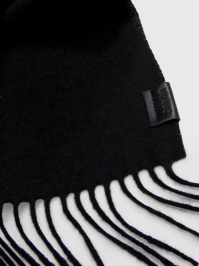 black wełniany szalik dla mężczyźni - calvin klein