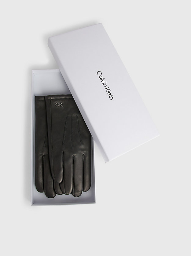 ck black leather gloves gift pack for men calvin klein