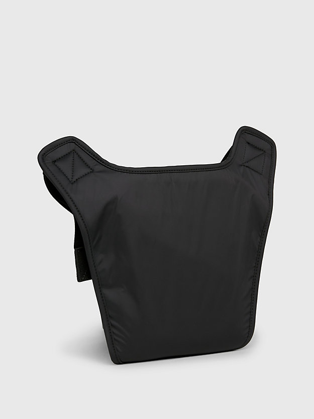 ivory/black faux shearling chest bag for men calvin klein jeans