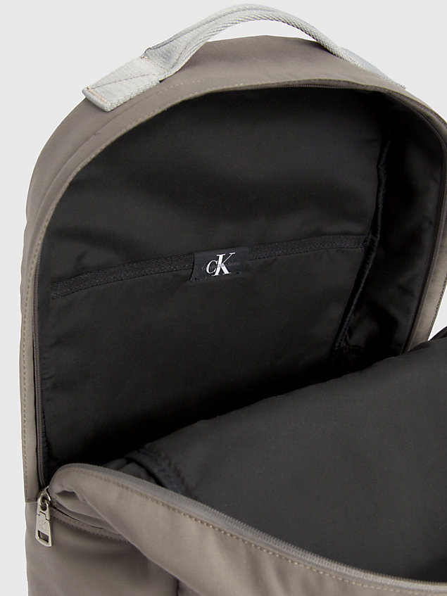 grey twill round backpack for men calvin klein jeans