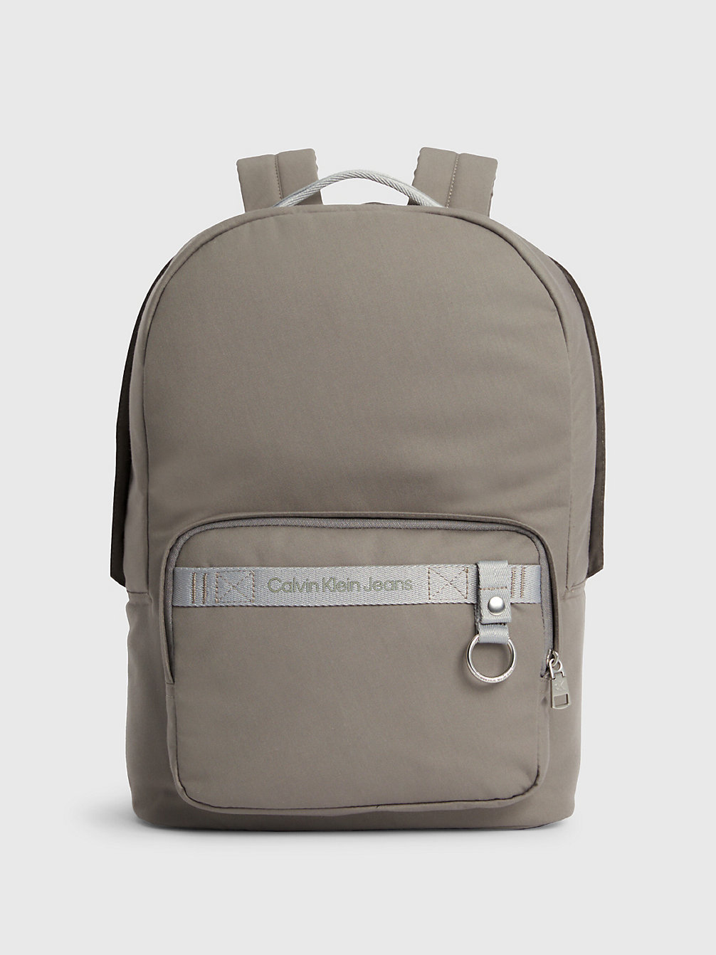 KHAKI GREY Twill Round Backpack undefined men Calvin Klein