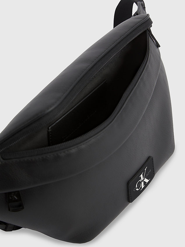 black faux leather bum bag for men calvin klein jeans