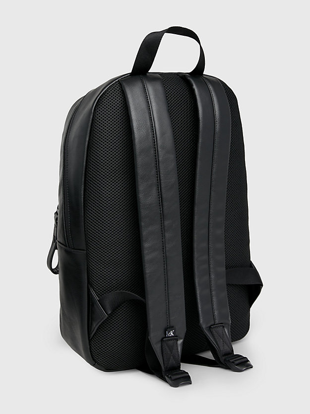 black faux leather backpack for men calvin klein jeans