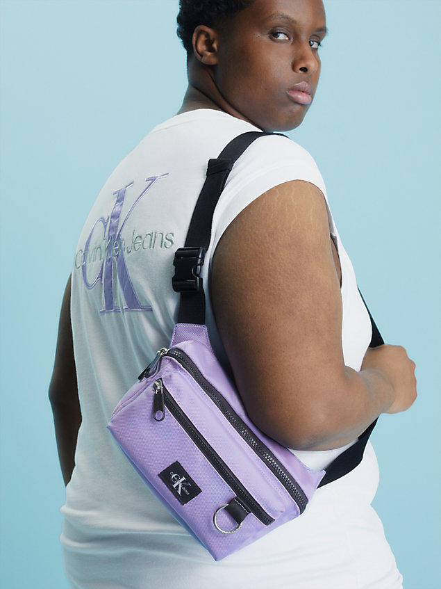 purple recycled unisex bum bag for men calvin klein jeans