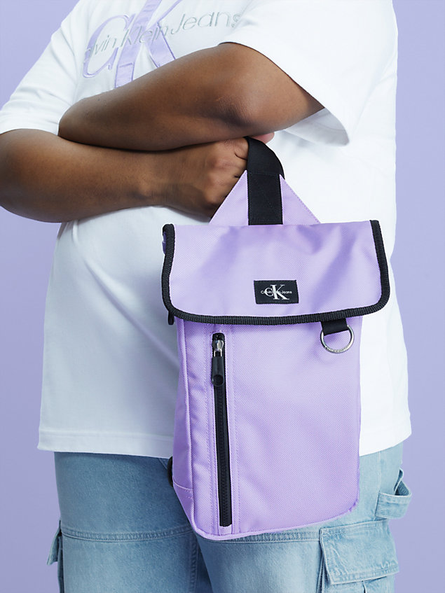 purple recycled crossbody sling bag for men calvin klein jeans