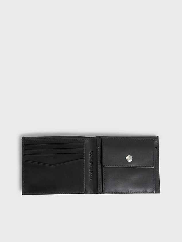 cartera billetera de piel black de hombre calvin klein jeans