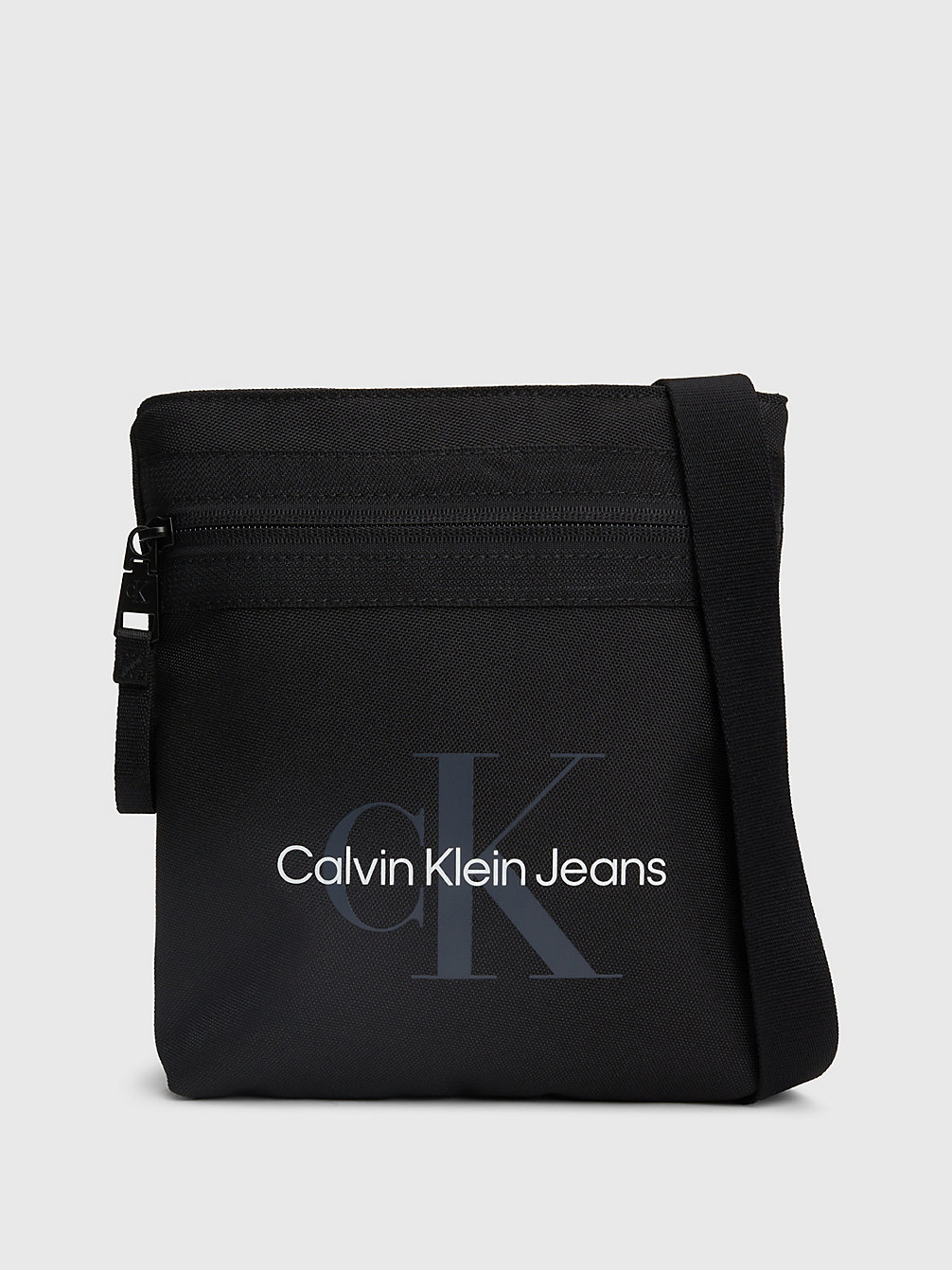 BLACK Borsa A Tracolla Piatta Con Logo undefined Uomini Calvin Klein