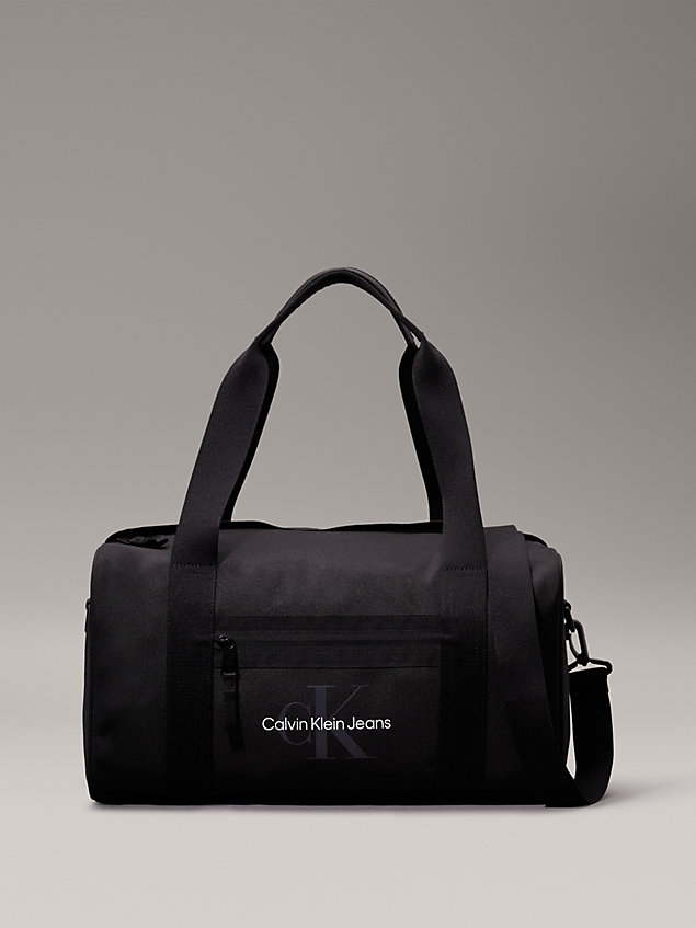 black torba sportowa z logo dla mężczyźni - calvin klein jeans