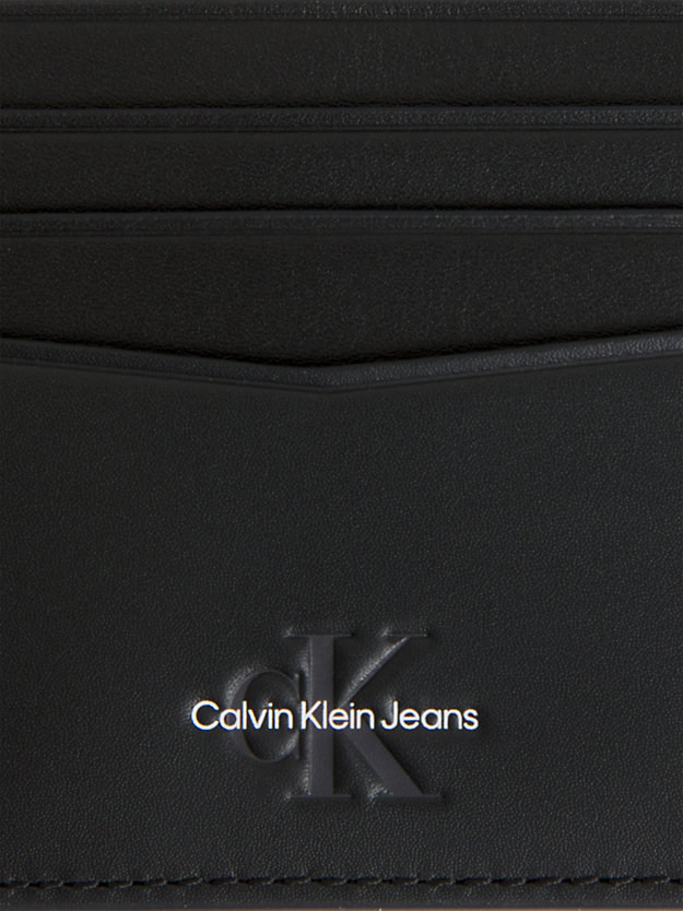 black leather cardholder for men calvin klein jeans