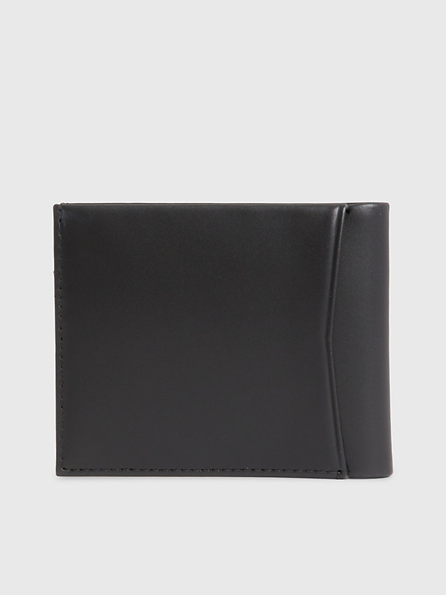 black leather slimfold wallet for men calvin klein jeans