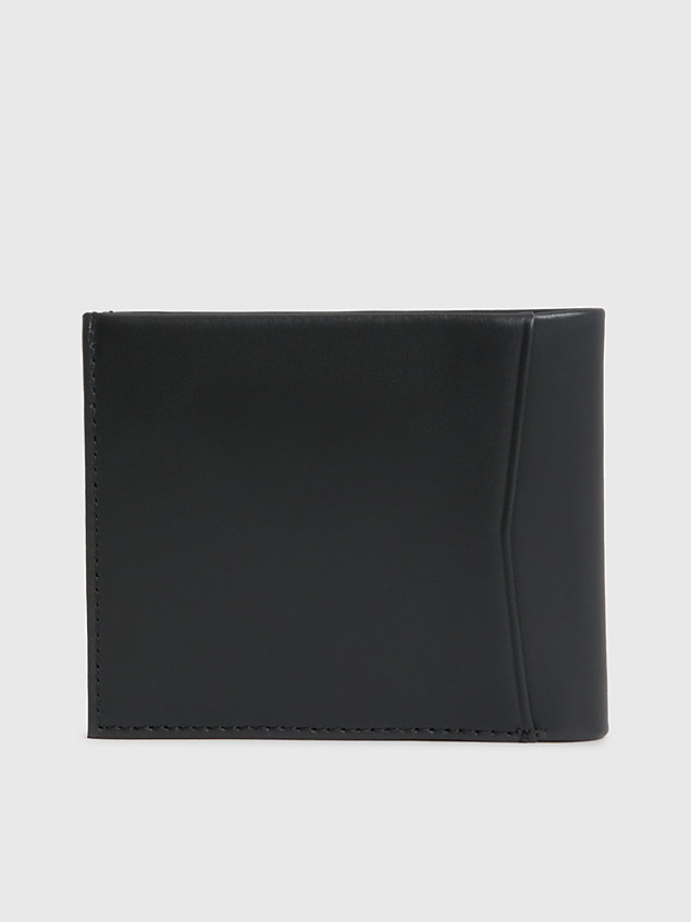 black leather billfold wallet for men calvin klein jeans
