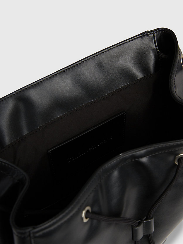 black logo flap backpack for men calvin klein jeans