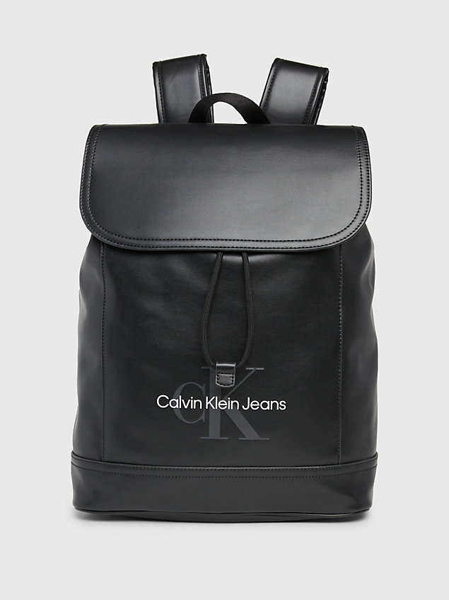 mochila con solapa y logo black de hombre calvin klein jeans