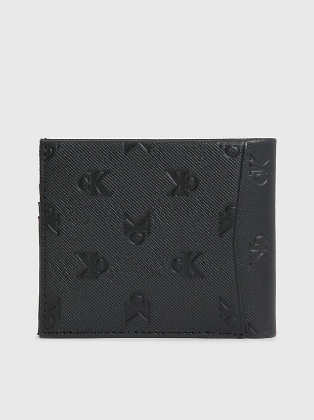cartera billetera de piel con logo black de hombre calvin klein jeans