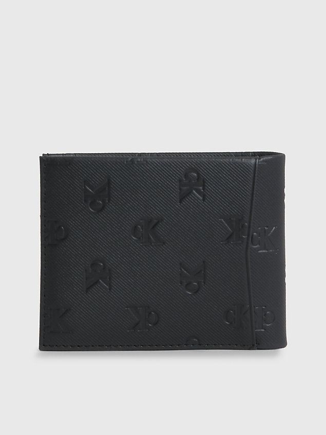 black portemonnaie aus leder mit logo für herren - calvin klein jeans