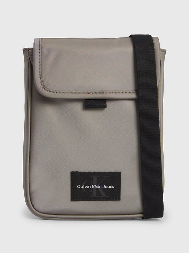 atlantic taupe crossbody phone bag for men calvin klein jeans