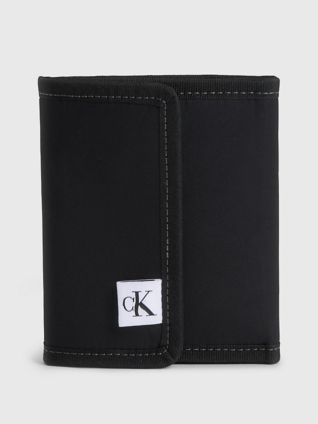 black dreifach faltbares portemonnaie für herren - calvin klein jeans