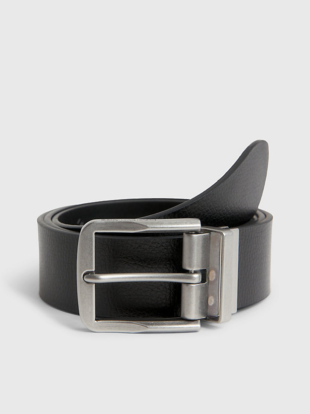 black pebble / black allover reversible leather belt for men calvin klein jeans