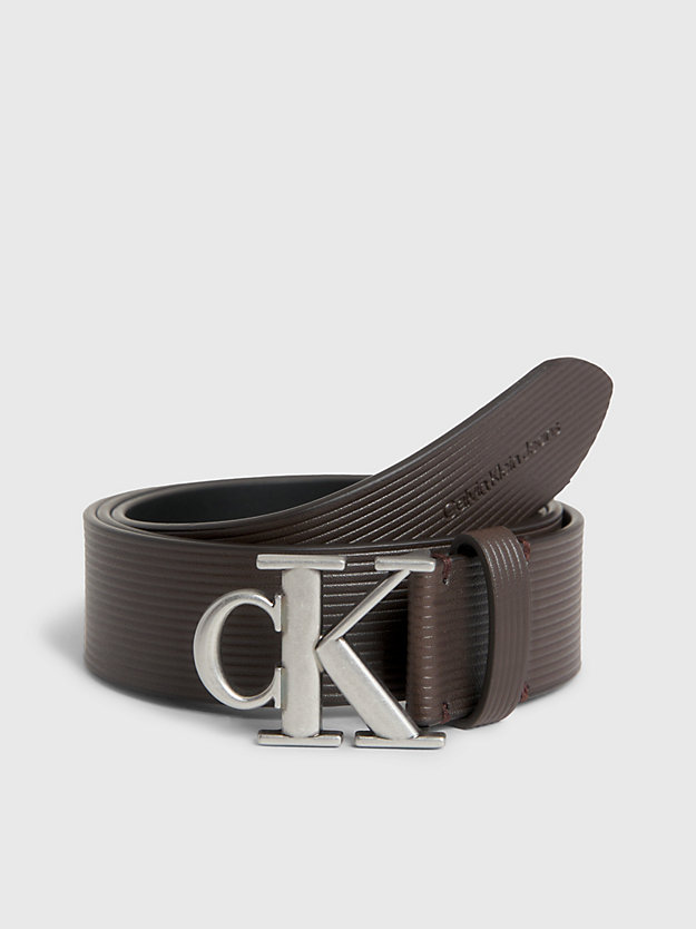 bitter brown logo belt for men calvin klein jeans