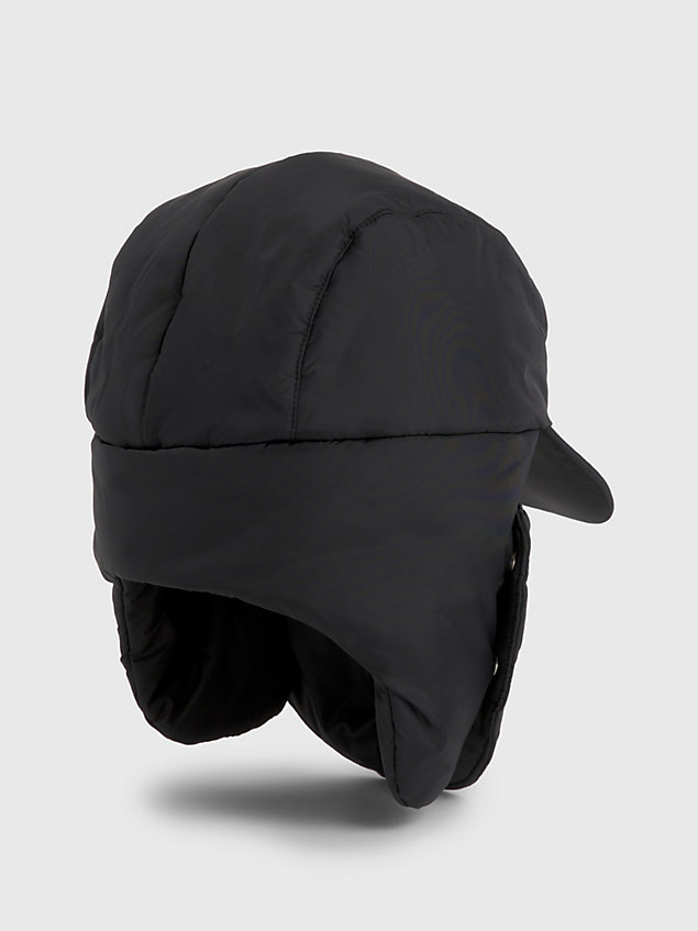 black ocieplana nylonowa czapka traperka dla mężczyźni - calvin klein jeans