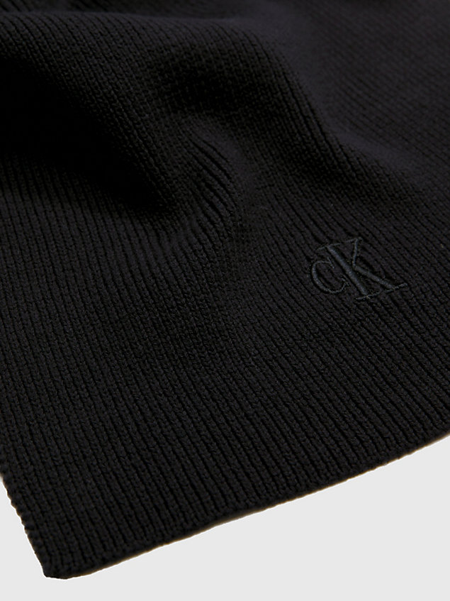 black szalik z mieszanki wełny dla mężczyźni - calvin klein jeans