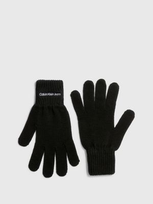 Calvin Klein logo-plaque Gloves - Black