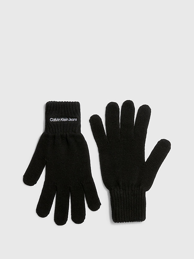 black logo-handschuhe für herren - calvin klein jeans