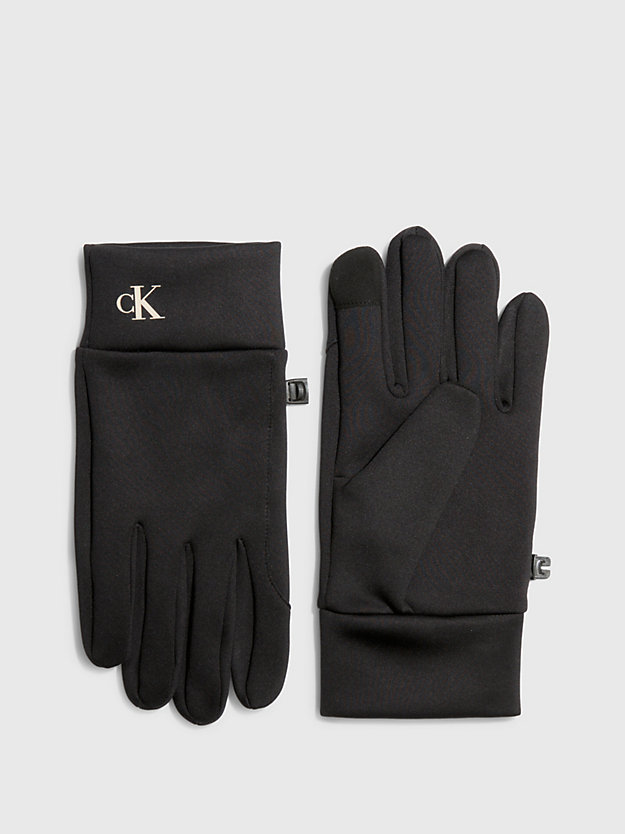 black logo gloves for men calvin klein jeans