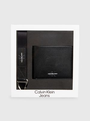 CALVIN KLEIN JEANS - Men's set with wallet and key ring - K50K511205BDS -  Black