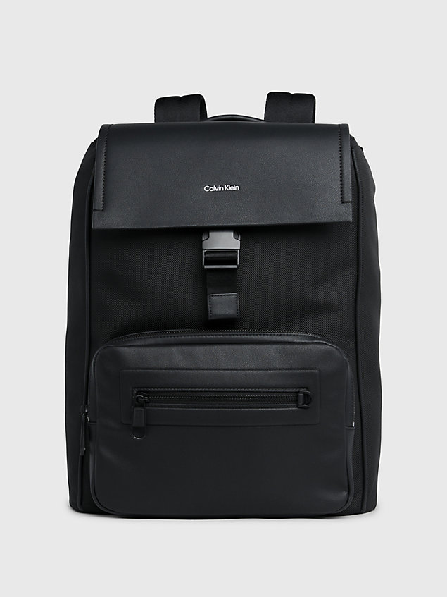 black flap backpack for men calvin klein