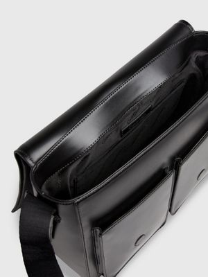 Calvin klein shop leather messenger bag