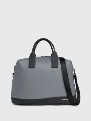 grey large weekend bag for men calvin klein