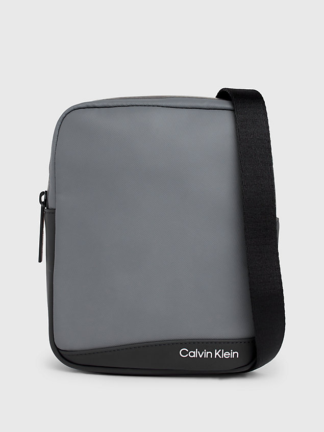 grey small convertible reporter bag for men calvin klein