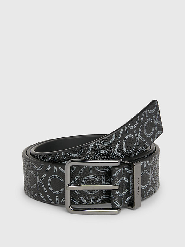 classic mono black leather logo belt for men calvin klein